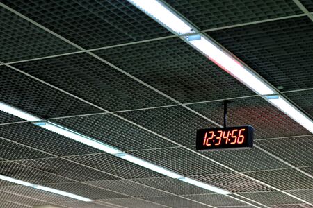 digital clock on the ceiling.の写真素材