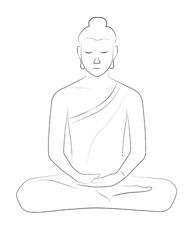 buddha light lineのイラスト素材