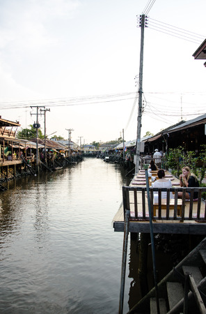 View of Amphawa Floating market Amphawa Thailandのeditorial素材