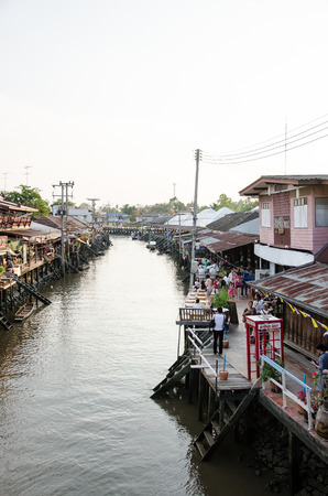 View of Amphawa Floating market Amphawa Thailandのeditorial素材