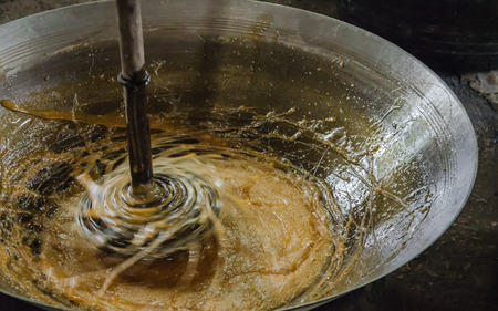 The coconut sugar traditional Thailand. Soft-focus imageの写真素材