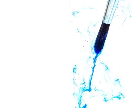 Paintbrush with Watercolor on White background Soft-focus imageの写真素材