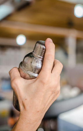 Barista making a cup of coffeeの写真素材