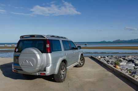 Pranburi, Thailand 30 May 2022 suvs touring on a vacation to the beach in southern Thailandのeditorial素材