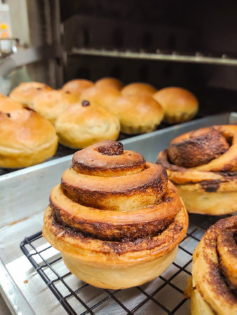 Freshly baked cinnamon roll bread