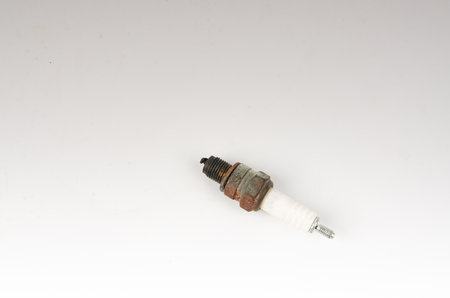 old spark plugs isolate on white background