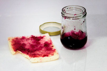 bread with jamの写真素材