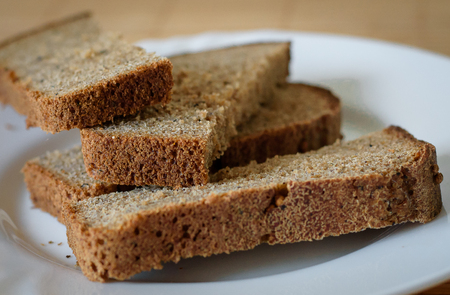 Sliced rye bread closeup