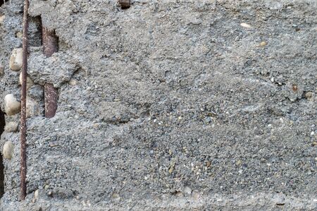 armature in damaged wallの写真素材