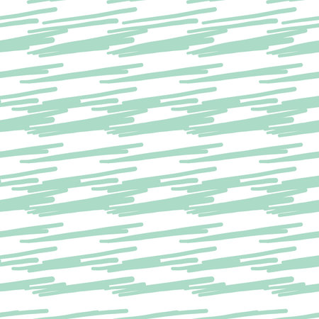 Vector seamless pattern, texture background. Hand drawn and colored in green scribble lines on white...