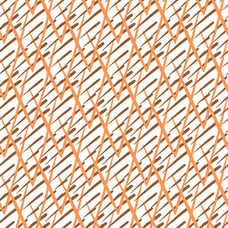 Vector seamless texture background pattern. Hand drawn, orange, brown and white colors.のイラスト素材