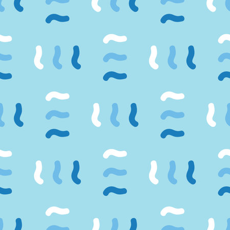 Vector seamless texture background pattern. Hand drawn, blue and white colors.のイラスト素材