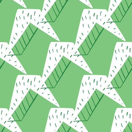 Vector seamless texture background pattern. Hand drawn, green and white colors.のイラスト素材