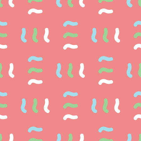 Vector seamless texture background pattern. Hand drawn, red, blue, green and white colors.のイラスト素材