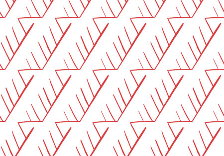 Vector texture background, seamless pattern. Hand drawn, red and white colors.のイラスト素材