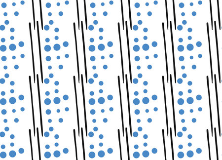 Vector texture background, seamless pattern. Hand drawn, blue, black and white colors.のイラスト素材