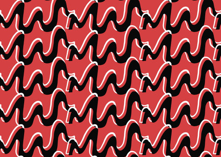 Vector texture background, seamless pattern. Hand drawn, red, black and white colors.のイラスト素材