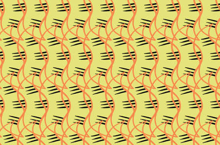 Vector texture background, seamless pattern. Hand drawn, yellow, orange and black colors.