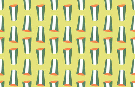Vector texture background, seamless pattern. Hand drawn, green, yellow, orange and white colors.のイラスト素材