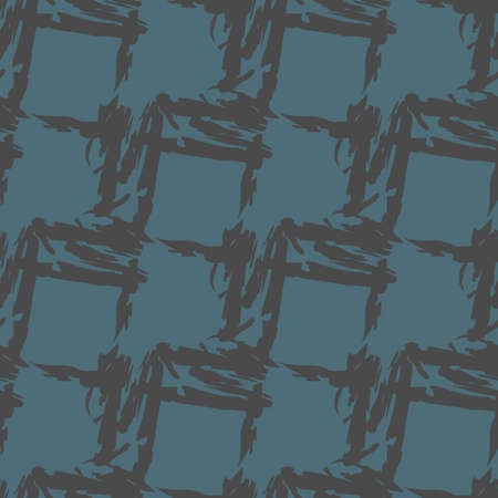 Vector seamless texture background pattern. Hand drawn, blue and brown colors.のイラスト素材
