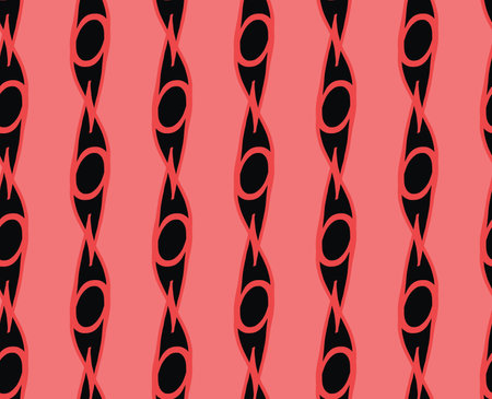 Vector texture background, seamless pattern. Hand drawn, red and black colors.