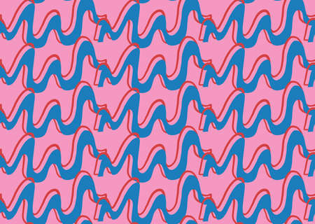 Vector texture background, seamless pattern. Hand drawn, pink, red and blue colors.のイラスト素材