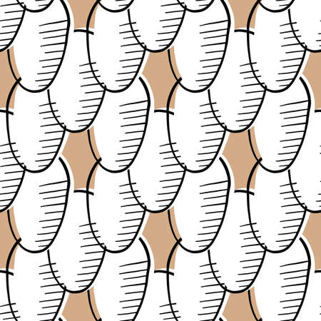 Vector seamless texture background pattern. Hand drawn, brown, white and black colors.