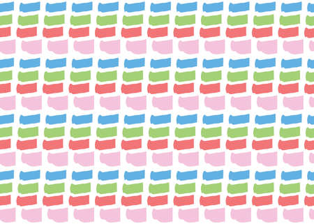Vector texture background, seamless pattern. Hand drawn, blue, red, green, pink and white colors.のイラスト素材