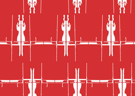 Vector texture background, seamless pattern. Hand drawn, red and white colors.