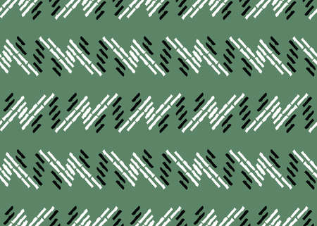 Vector texture background, seamless pattern. Hand drawn, green, white and black colors.