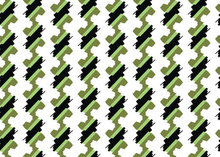 Vector texture background, seamless pattern. Hand drawn, green, black and white colors.