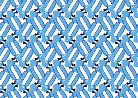 Vector texture background, seamless pattern. Hand drawn, blue, white and black colors.