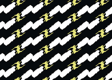 Vector texture background, seamless pattern. Hand drawn, black, yellow and white colors.