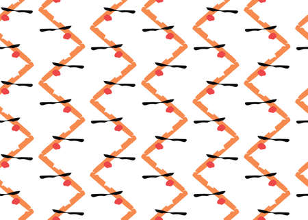 Vector texture background, seamless pattern. Hand drawn, orange, red, black and white colors.のイラスト素材