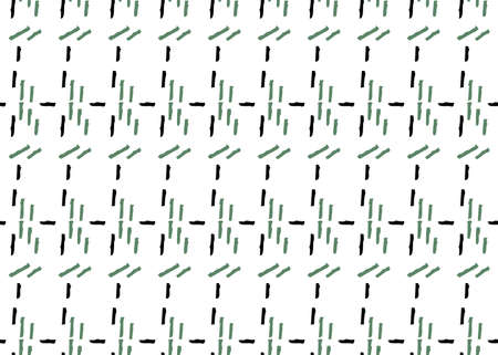 Vector texture background, seamless pattern. Hand drawn, green, black and white colors.a