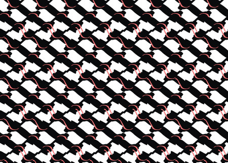 Vector texture background, seamless pattern. Hand drawn, black, red and white colors.