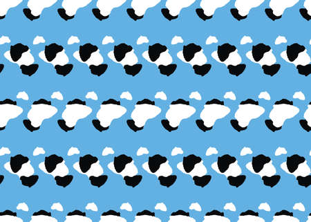 Vector texture background, seamless pattern. Hand drawn, blue, white and black colors.