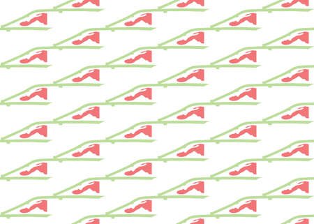 Vector texture background, seamless pattern. Hand drawn, green, red and white colors.のイラスト素材