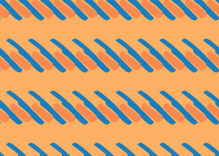 Vector texture background, seamless pattern. Hand drawn, orange and blue colors.