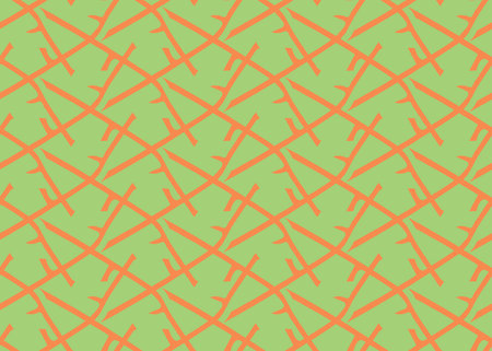 Vector texture background, seamless pattern. Hand drawn, green and orange colors.のイラスト素材