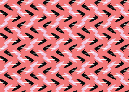 Vector texture background, seamless pattern. Hand drawn, red, pink, black and white colors.のイラスト素材