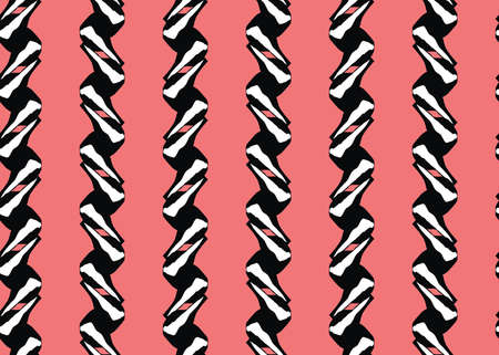 Vector texture background, seamless pattern. Hand drawn, red, black and white colors.