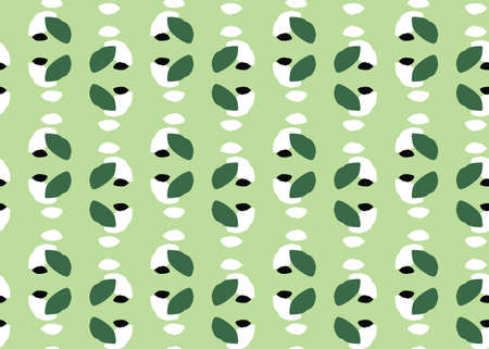 Vector texture background, seamless pattern. Hand drawn, green, black and white colors.のイラスト素材