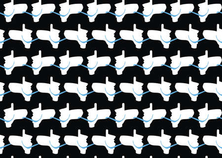 Vector texture background, seamless pattern. Hand drawn, black, white and blue colors.のイラスト素材