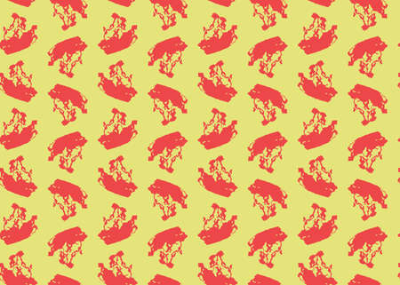 Vector texture background, seamless pattern. Hand drawn, yellow and red colors.