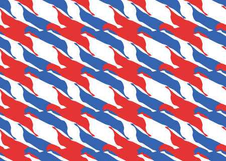 Vector texture background, seamless pattern. Hand drawn, blue, red and white colors.