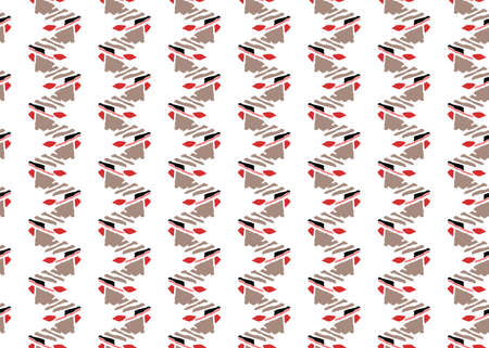 Vector texture background, seamless pattern. Hand drawn, brown, red, black and white colors.のイラスト素材