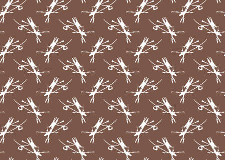 Vector texture background, seamless pattern. Hand drawn, brown and white colors.のイラスト素材