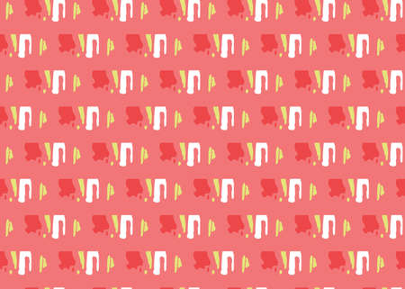 Vector texture background, seamless pattern. Hand drawn, red, yellow and white colors.のイラスト素材