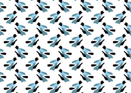 Vector texture background, seamless pattern. Hand drawn, blue, black and white colors.のイラスト素材